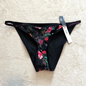 Victoria's Secret Black Floral Bikini Bottom